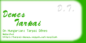 denes tarpai business card